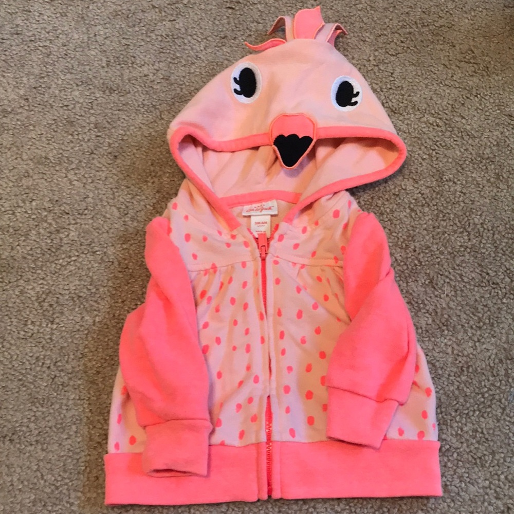 Flamingo zip up hoodie